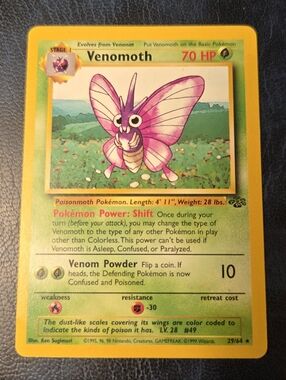 Pokemon Jungle Set 1999 Venomoth Rare Trading Card (29/64)